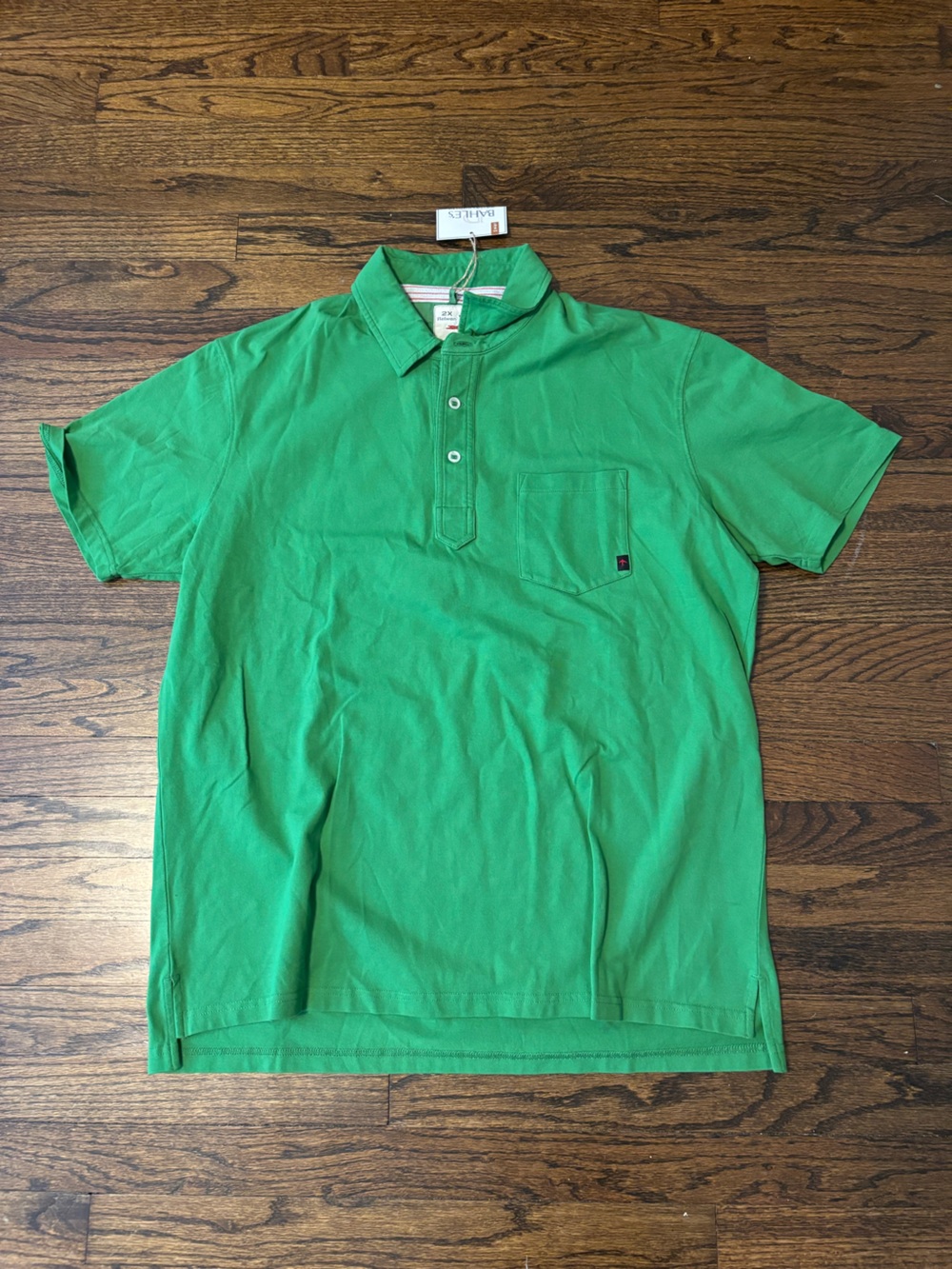 Relwen Pique Slot Polo Casual Green Short Sleeve XXL DadCore